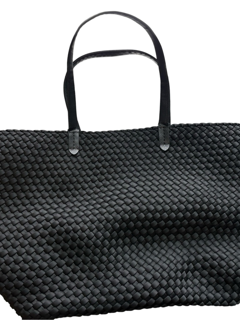 Naghedi Como Large Tote Black Onyx Handwoven Neoprene